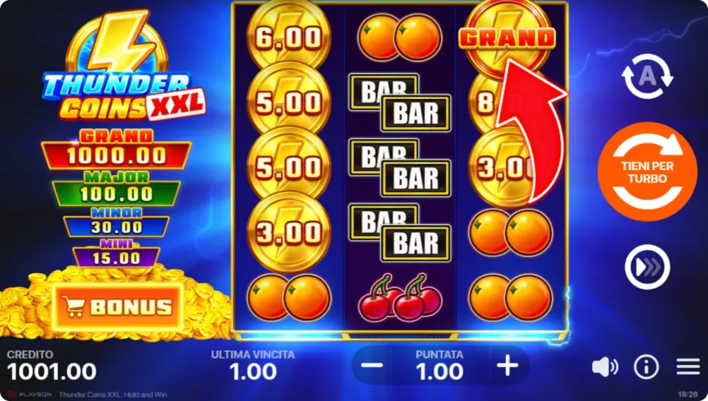 Moneta Grand Jackpot in Thunder Coins XXL