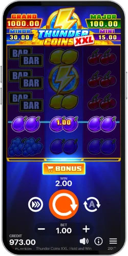 Thunder Coins XXL Giri bonus, giri gratuiti