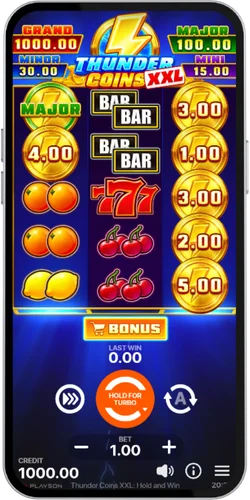 Thunder Coins XXL schermata iniziale dopo il caricamento